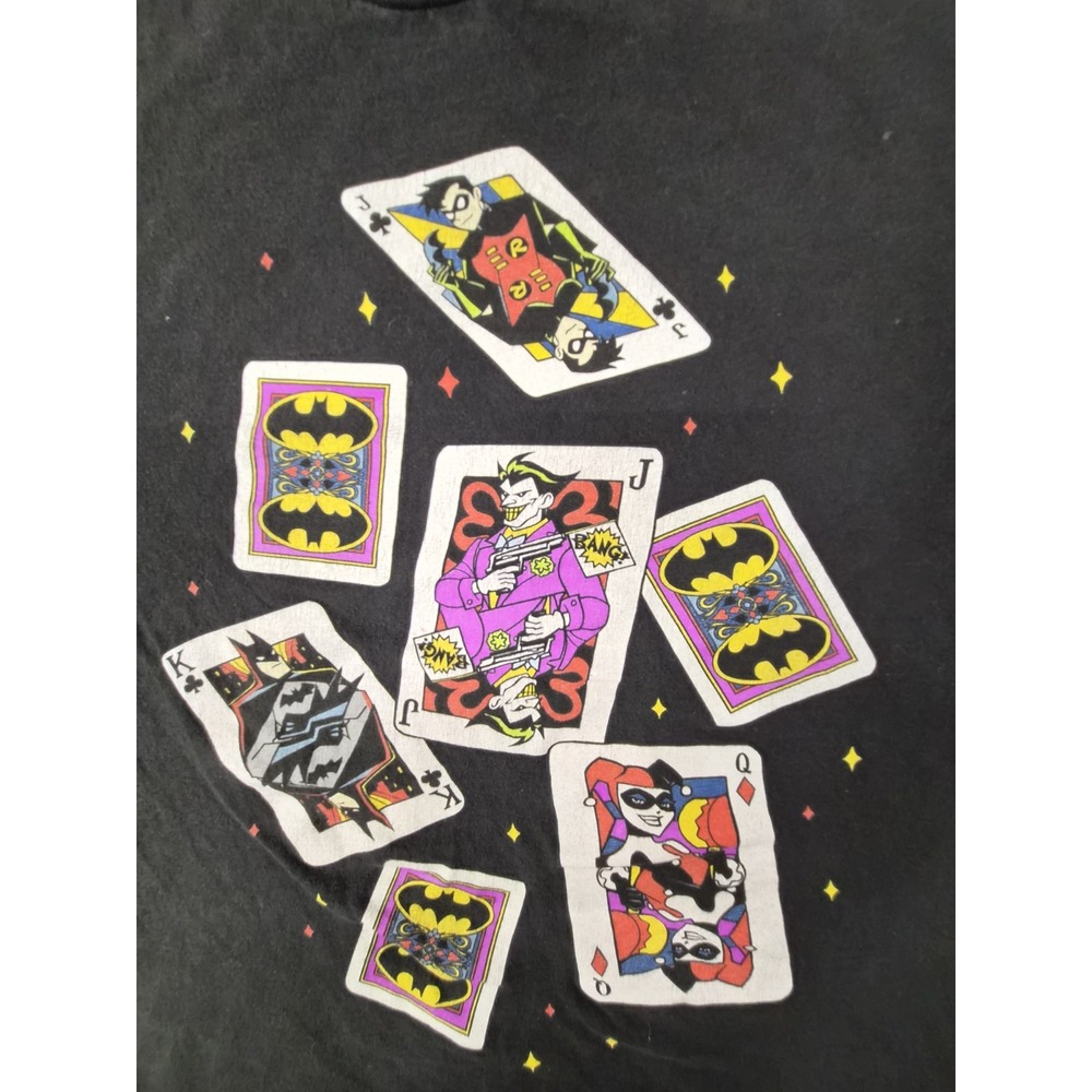 BATMAN JOKER Robin & Harley Quinn PLAYING CARDS poker MENS SHIRT SIZE L
